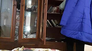 i couldn't resist masturbating under covers while classmate searched for book