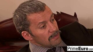 Euro Slut Gets Fucked Hard In A Wild Cumshot Scene After Blowjob.