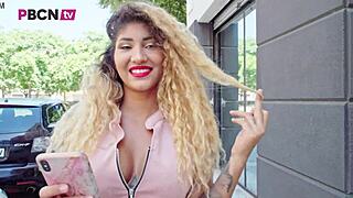 Hardcore blonde Latina Venus Afrodita bangs rough with Juan Lucho