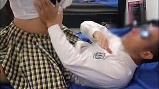 hey, this student bangs her teacher for top grades, loving his athletic body and rumored huge dick