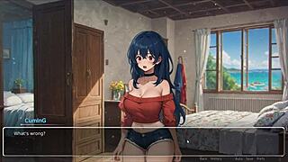 what’s next in this hentai game ep 3? teasing her boyfriend voyeur style!