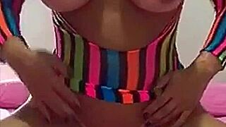 Peruvian Blonde Sits on Huge Dildo for Anal Play