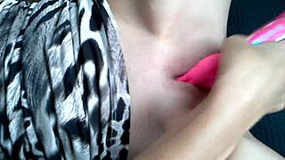 Blonde babe plays with sex toys solo in her car outdoors