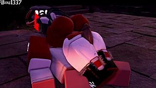 Succubus gives an intense thighjob in wild anime action!