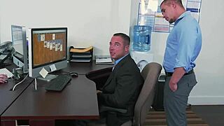 Manager Teases Worker with Fat Dildo in Kinky Gay Scene