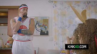 curly-haired teens willow and skyla get fucked by stepbro instead of basketball