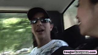 Three Cougars Tease Lucky Stud's Boner With Riding And Doggystyle