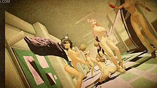 Oh no, marine and the diamonds dancing naked with rabbit toy