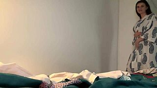 Stepmother Caught Cumming by Stepson in Bedroom Scene