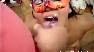 Nanabukkake trailer shows me swallowing cum from multiple guys in blowbang