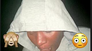 Shy teen takes on big black cock in outdoor pounding