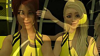 Watching cheer routine with erotic tits and ass