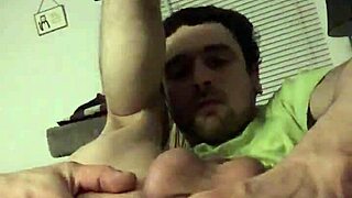 Feeling the stretch as big plug enters small gay ass