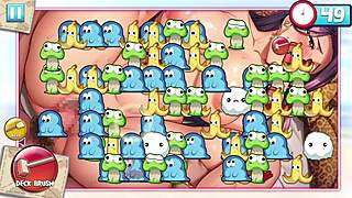 Cleaning hentai images in this fun paradise game