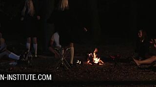 Blonde Gina Gerson Threesome by Campfire
