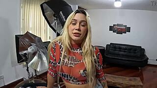 mila falk faces a wild 10k challenge with tikinho in homemade lingerie play.