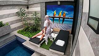 Blonde Maid from Private Suite Sucks Me Off Until I Finish