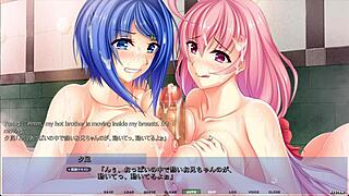 Akumeru Family Harem Route Part 2 - Dual Step-Sister Titfuck Feels Unreal