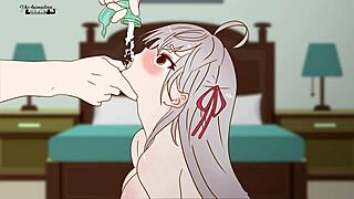 Alya在俄罗斯Hentai恶搞中从快速避孕套吸精