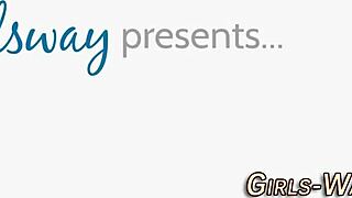 Cute babe fiercely eats out lesbian pussy with passion