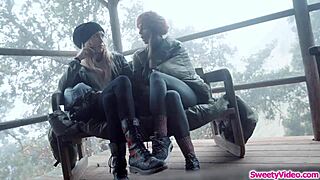 Runaway Chick Devours Best Friend's Pussy with Intense Oral!