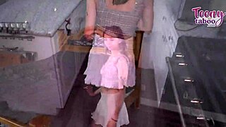 Man, 18yo blonde Breezy Bri got her throat worked hard in missionary!