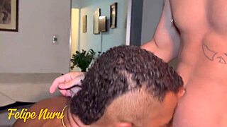 I, the nerd, learn sex with tanned black bodybuilder's monsta cock