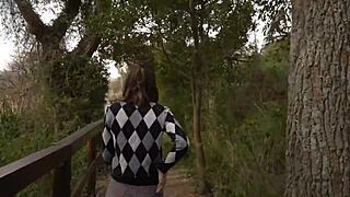 my petite teen got drilled in a public park, nearly busted