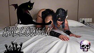 Tattooed guy gives handjob and blowjob before doggystyle