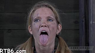 Fastened Gal Gets Toy Pleasuring in Her Wet Twat