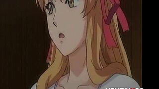 Lesbian turned straight joins him to dominate others in anime