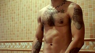 Excitement builds after hot shower bathing