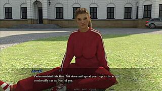 Beautiful blonde babe craves wild fucking in 3D cartoon game. She strips nude for bare witness action.