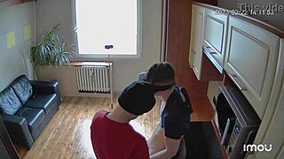 Muscular hunk gets it hard in kitchen counter scene