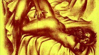 Vintage Erotic Illustration with Stunning Antique Anime Hentai Art Style