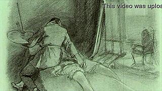 vintage erotic drawings come to life in retro anime style