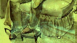 Vintage Erotic Illustration with Stunning Antique Anime Hentai Art Style