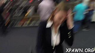 Sex in the shop is rough and hot.