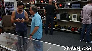 Sex in the shop is rough and hot.