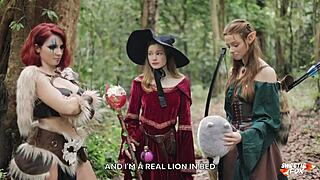 D&D Adventure Turns into Rough Face Fucking for Redhead with Tight Pussy