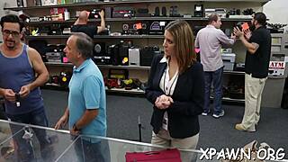 Sex in the shop is rough and hot.