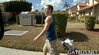 Fellows engage in gay sex