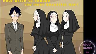 exploring the secret society in this hentai game