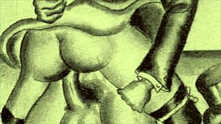 Vintage erotic drawings showcase seductive antique charm in explicit detail