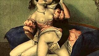 Vintage Erotic Illustration with Classic Hentai Style