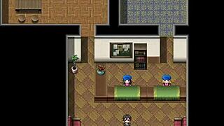 Sister Giving Blowjob Under Counter at Work in Hentai