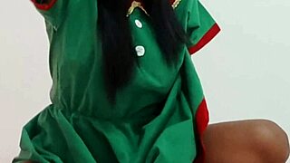 OMG, I’m stripping off my Christmas suit while dancing sexy on the desk!