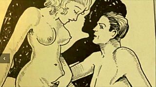 Vintage erotic drawings showcase seductive antique charm in explicit detail