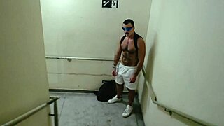 Found two guys banging on mall stairs and joined in