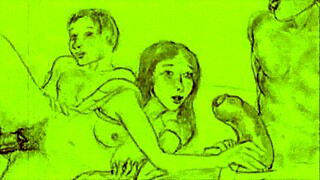 Vintage Erotic Illustration with Classic Hentai Style